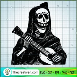Horror Ghost Play Guitar SVG, Horror SVG, Halloween SVG