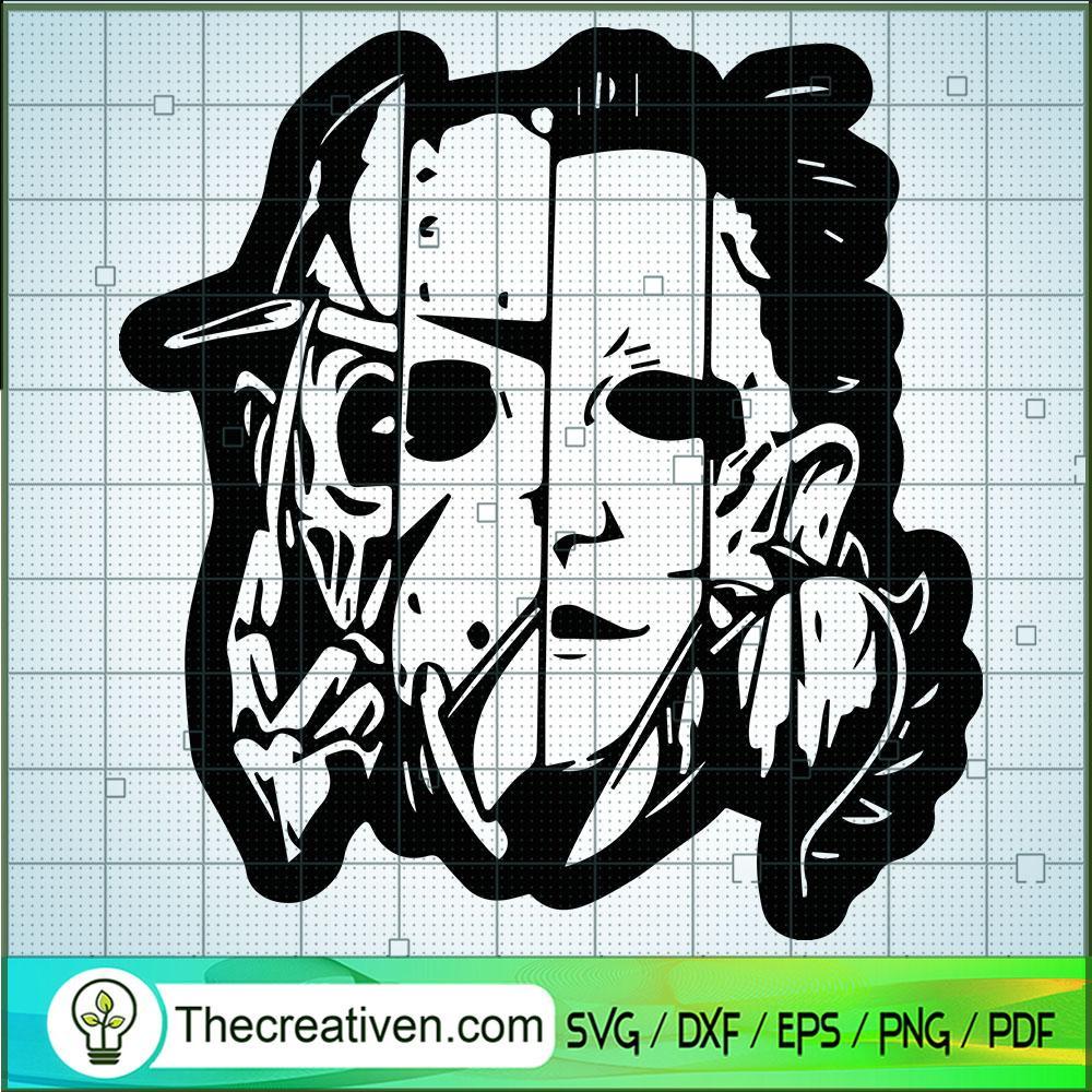 Four Horror Face SVG, Horror Movie SVG, Halloween SVG 1 Four Horror Face SVG, Horror Movie SVG, Halloween SVG