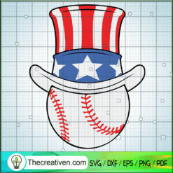 Flag Baseball 4th July Ameri SVG Cut File for Cricut