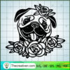 Floral Pug SVG, Dog SVG, Pet Lover SVG 3 28 copy 10