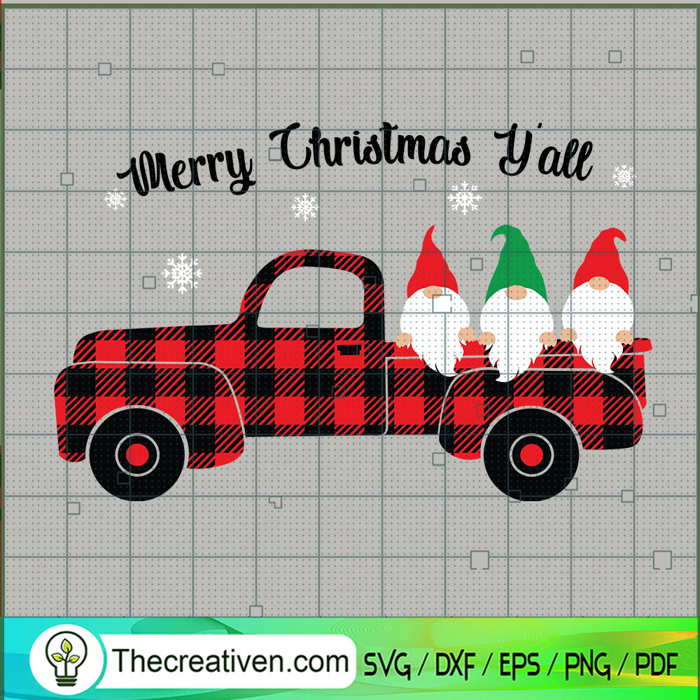 Merry Christmas Y'all SVG, Gnomes Truck SVG, Xmas SVG 1 Merry Christmas Y'all SVG, Gnomes Truck SVG, Xmas SVG