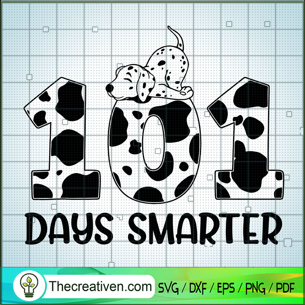 Kids 101 Days Smarter Dalmat SVG Cut File for Cricut 1 Kids 101 Days Smarter Dalmat SVG Cut File for Cricut