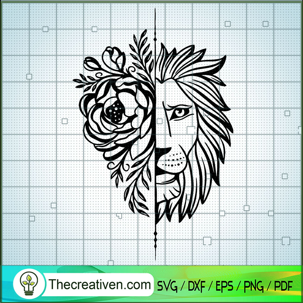 Lion And Rose SVG, Lion King SVG, Flower SVG 1 Lion And Rose SVG, Lion King SVG, Flower SVG