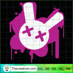 X Eyes Bunny SVG, Neon Light SVG, Bunny SVG