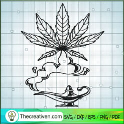 Magic Lamp SVG, Cannabis SVG, Smoke Weed SVG