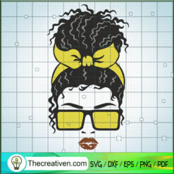 Messy Bun Leopard Bandana Glasses SVG Cut File for Cricut & Silhouette
