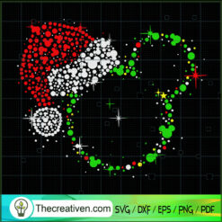 Mickey Christmas Hat SVG, Disney Mickey Head SVG, Mickey SVG
