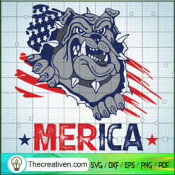 Merica Bulldog 4th Of July SVG, Merica Dog SVG, USA Flag SVG