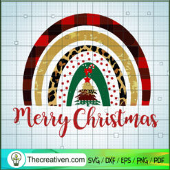 Merry Christmas Rainbow Sublimation SVG, Rainbow SVG, Merry Xmas SVG