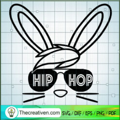 Hip Hop Bunny Face SVG, Bunny SVG, Hiphop Sunglasses
