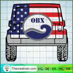 OBX Jeep With American Flag SVG Cut File for Cricut & Silhouette