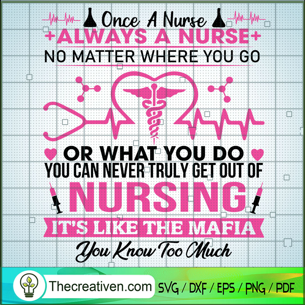 Once A Nurse Always A Nurse SVG Cut File for Cricut & Silhouette 1 Once A Nurse Always A Nurse SVG Cut File for Cricut & Silhouette