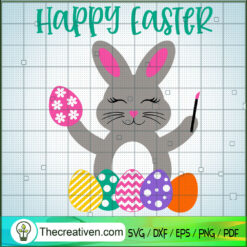 Painting Eggs SVG, Easter SVG, Bunny SVG