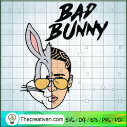 Bad Bunny Half Face SVG, Bad Bunny SVG, Bad Boy SVG