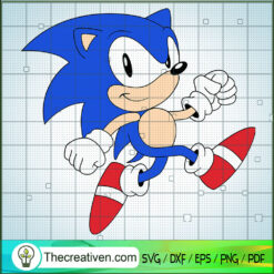 Sonic Running SVG, Sonic Cartoon SVG, Sonic the Hedgehog SVG