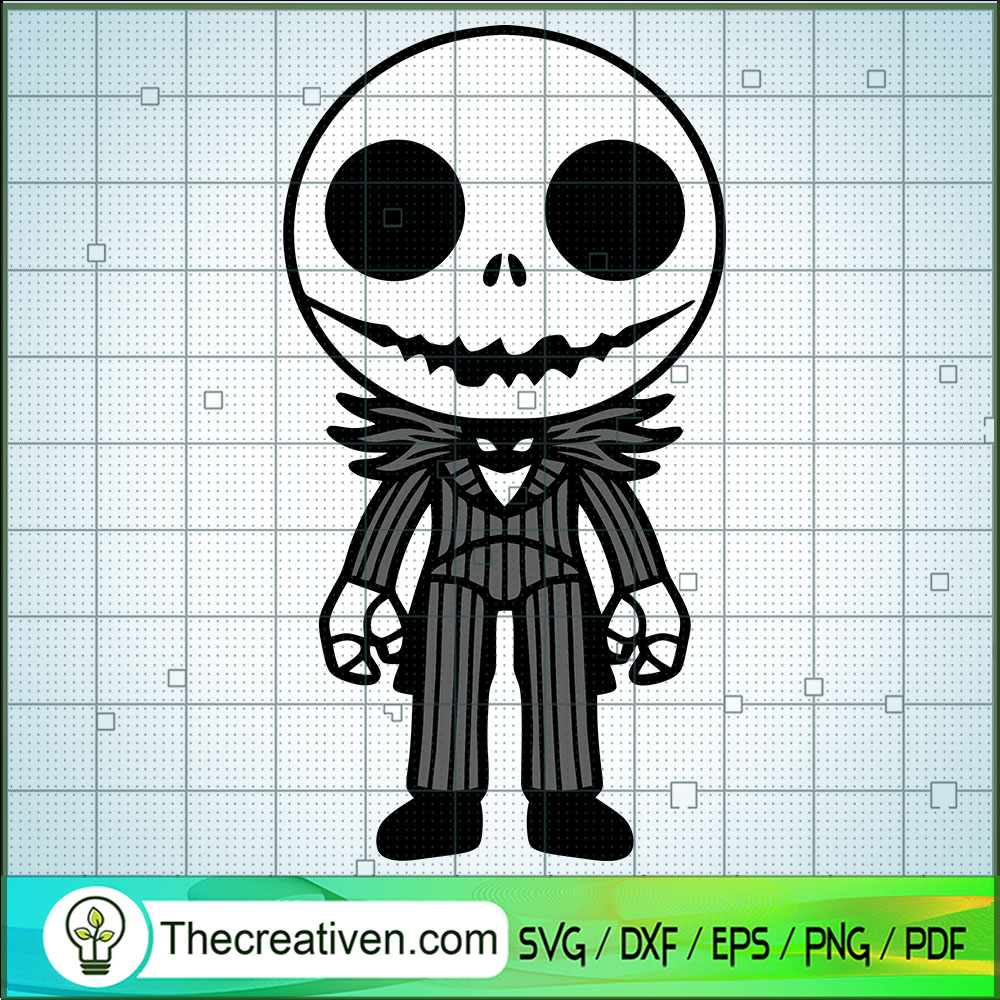 Jack Skellington Chibi SVG Cut File for Cricut & Silhouette 1 Jack Skellington Chibi SVG Cut File for Cricut & Silhouette
