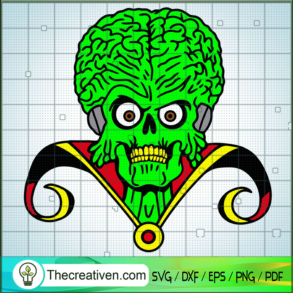 Alien King Skull SVG, Mars Attacks SVG, Alien SVBG 1 Alien King Skull SVG, Mars Attacks SVG, Alien SVBG
