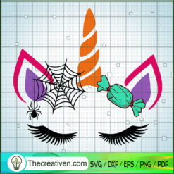 Unicorn Halloween Candle SVG, Unicorn SVG, Halloween SVG