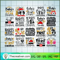 Baby First Christmas Bundle SVG, Christmas SVG, Merry Xmas SVG