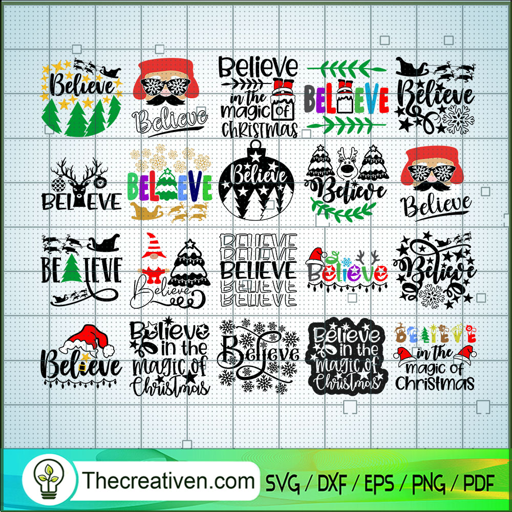 Christmas Believe Bundle SVG, Christmas SVG, Merry Xmas SVG 1 Christmas Believe Bundle SVG, Christmas SVG, Merry Xmas SVG