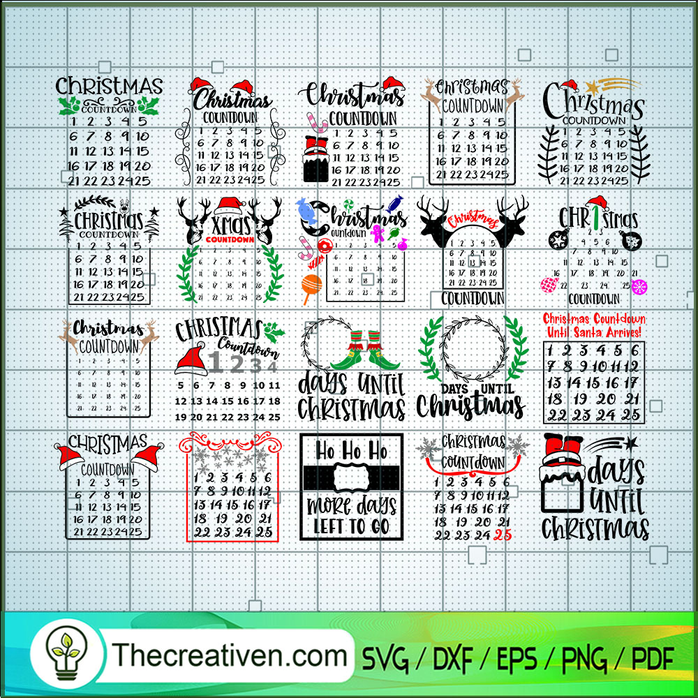 Christmas Coutdown Bundle SVG, Christmas SVG, Merry Xmas SVG 1 Christmas Coutdown Bundle SVG, Christmas SVG, Merry Xmas SVG