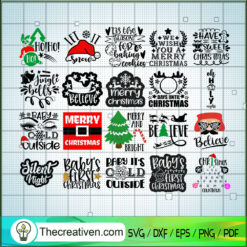 At Christmas Night Bundle SVG, Christmas SVG, Merry Xmas SVG