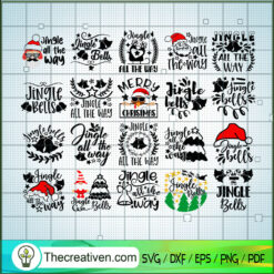 Jingle All The Way Bundle SVG, Christmas SVG, Merry Xmas SVG