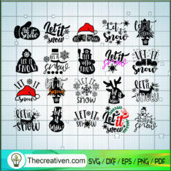 Christmas Let It Snow Bundle SVG, Christmas SVG, Merry Xmas SVG
