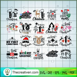My First Christmas Bundle SVG, Christmas SVG, Merry Xmas SVG