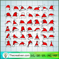 Santa Hat Bundle SVG, Christmas SVG, Merry Xmas SVG
