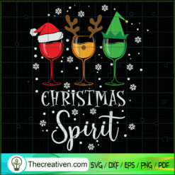 Red Wine Glasses Christmas Spirit SVG, Christmas SVG, Merry Xmas SVG