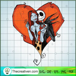 Sally and Jack Skellington Heart SVG Cut File for Cricut & Silhouette