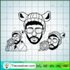 Bad Bunny Bundle Face SVG, Singer SVG, Bad Boy SVG