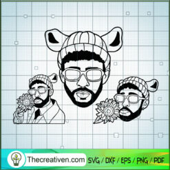 Bad Bunny Bundle Face SVG, Singer SVG, Bad Boy SVG