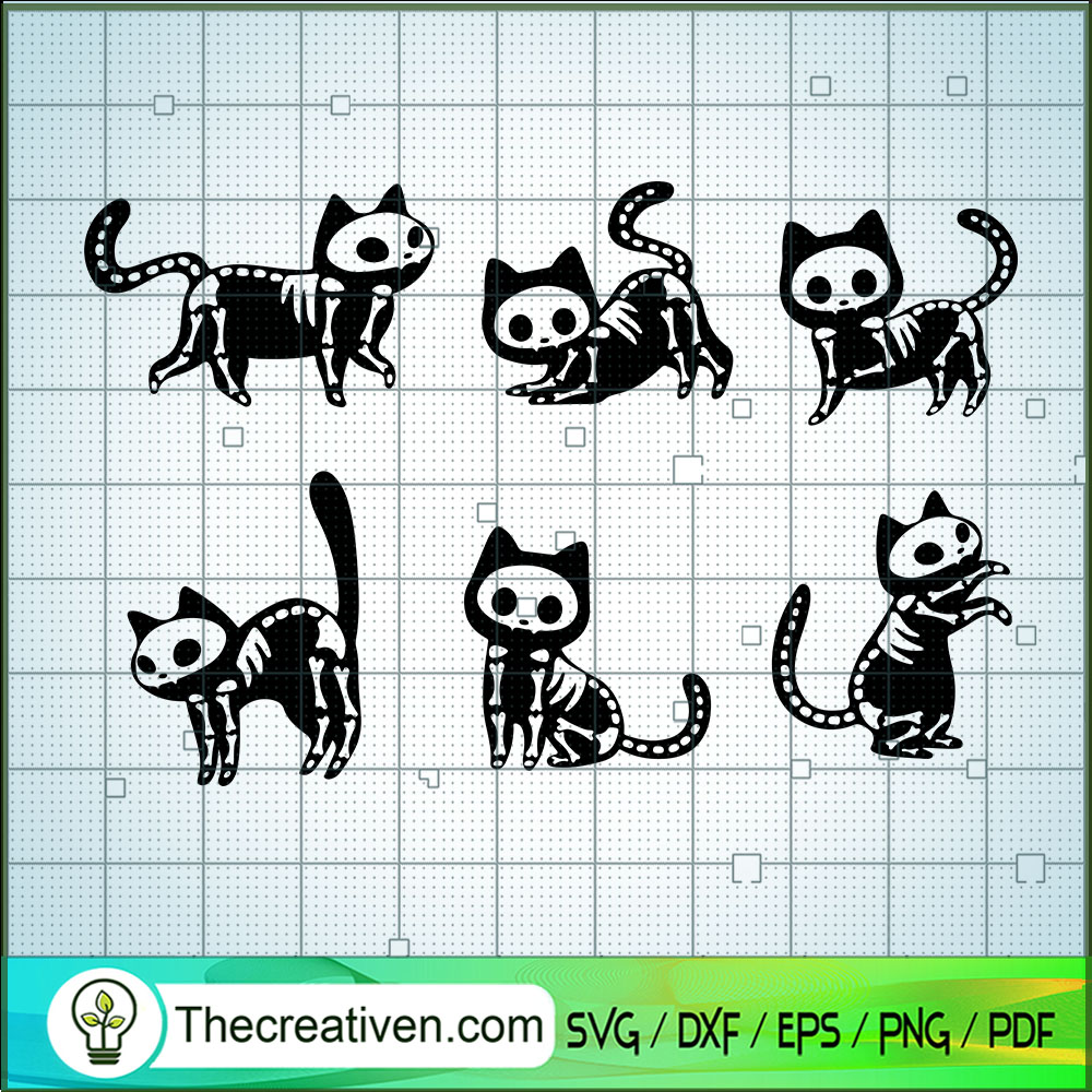 Bundle Cat Skeleton SVG, Cat Halloween SVG, Pet Lover SVG 1 Bundle Cat Skeleton SVG, Cat Halloween SVG, Pet Lover SVG