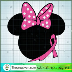 Disney Minnie Pink Bow SVG, Cancer Awareness SVG, Disney SVG