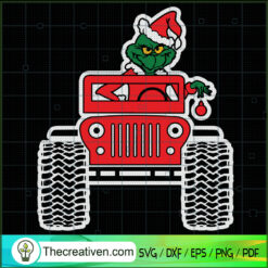 Gricnh Drive Jeep SVG, Gricnh SVG, Merry Christmas SVG