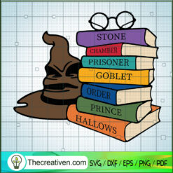 Harry Potter Books SVG, Hogwarts Books SVG, Witch Hat SVG