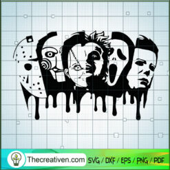 Horror Characters Half Face SVG Cut File for Cricut & Silhouette