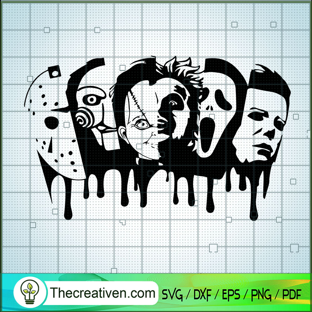 Horror Characters Half Face SVG Cut File for Cricut & Silhouette 1 Horror Characters Half Face SVG Cut File for Cricut & Silhouette