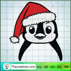 Penguin Christmas SVG, Christmas Hat SVG, Merry Xmas SVG
