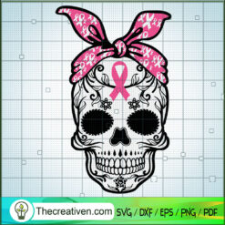 Skull Breast Cancer Awareness SVG, Skull SVG, Cancer SVG