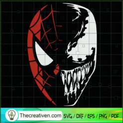 Venom And Spiderman Half Face SVG Cut File for Cricut & Silhouette