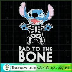 Bad To The Bone SVG, Stitch Skeleton SVG, Stitch Halloween SVG