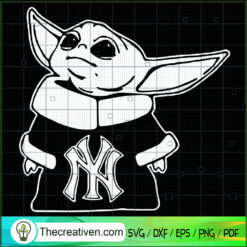 Baby Yoda New York Yankees Fan SVG, Baby Yoda SVG, MLB SVG