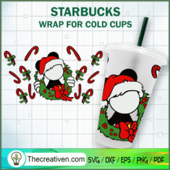 Mickey Christmas Starbucks Warp, Disney Mickey SVG, Starbucks Warp SVG
