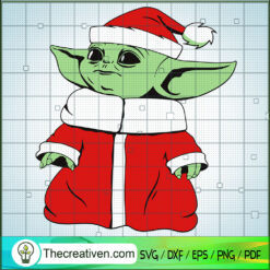 Baby Yoda Santa Christmas SVG, Baby Yoda SVG, Yoda Christmas SVG