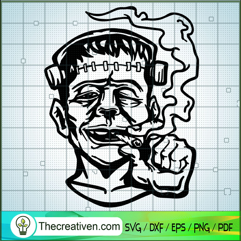 Frankenstein Smoking Weed SVG Cut File for Cricut & Silhouette 1 Frankenstein Smoking Weed SVG Cut File for Cricut & Silhouette