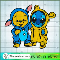 Stitch And Winnie The Pooh Friends SVG, Sitch SVG, Winnie The Pooh SVG