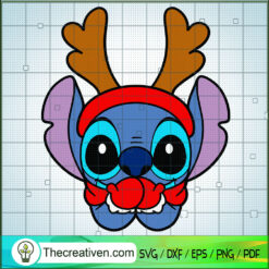 Stitch Reindeer SVG, Stitch Christmas SVG, Stitch Love SVG